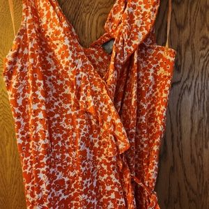 Angie Wrap-Around Sundress, Size S, Orange